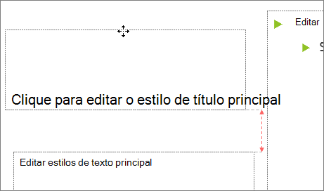 Mover um marcador de posição num diapositivo