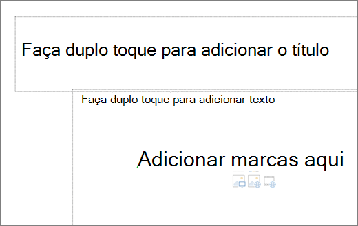 Imagem da caixa de título vazia e da caixa de texto vazia para mostrar onde as marcas de lista irão funcionar.