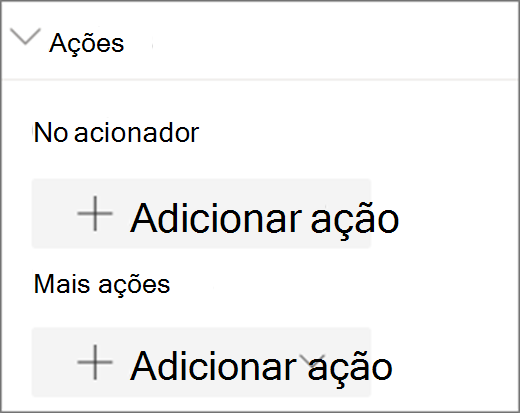 Menu Ações