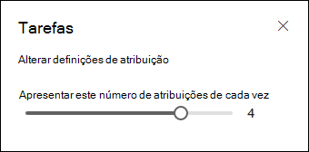 Escolher o número de tarefas a apresentar.