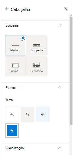 Alterar o cabeçalho do aspeto