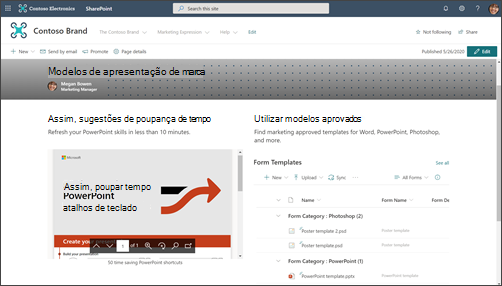 Exemplo de página de destino