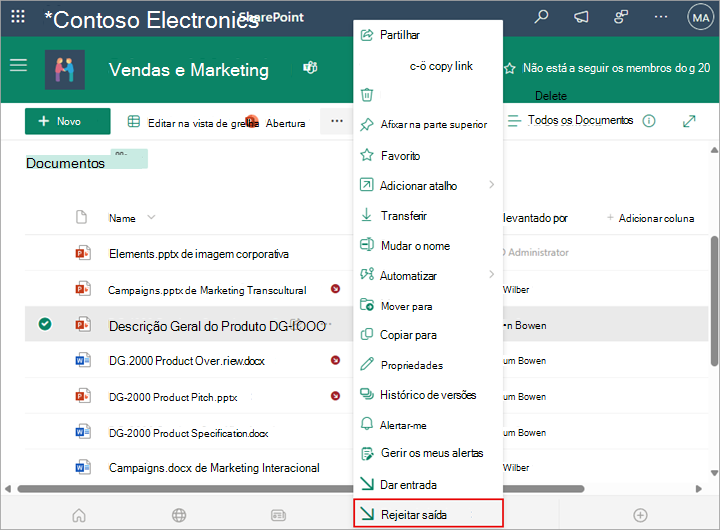 Pode rejeitar a saída do ficheiro sem guardar as alterações.