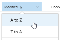 Ordenar a Vista da Biblioteca de Documentos no Office 365