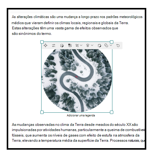 inserir imagem numa peça Web de texto