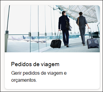 captura de ecrã do pedido de viagem do modelo de lista