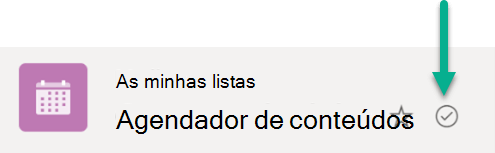 Este símbolo indica que a lista está sincronizada entre o armazenamento na cloud e o dispositivo Windows.