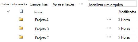Pastas na biblioteca
