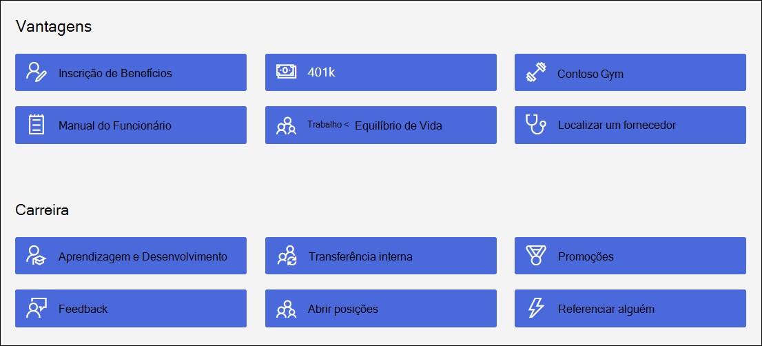 Novo Ecrã de Ligações Rápidas
