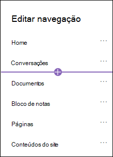 Adicionar janela de navegação com a opção de ligação selecionada.