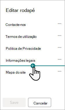 A caixa de diálogo Editar Rodapé.