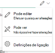 o ícone da caneta indica que os destinatários podem editar o ficheiro