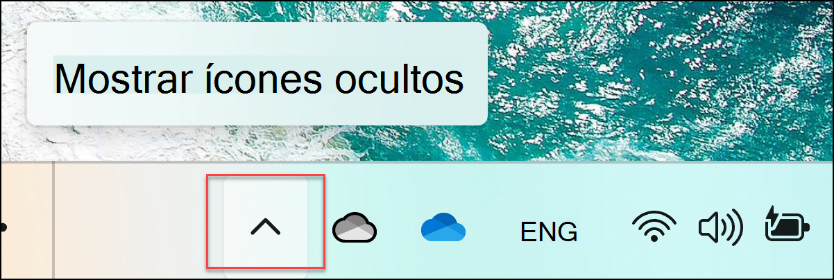 mostrar ícones ocultos