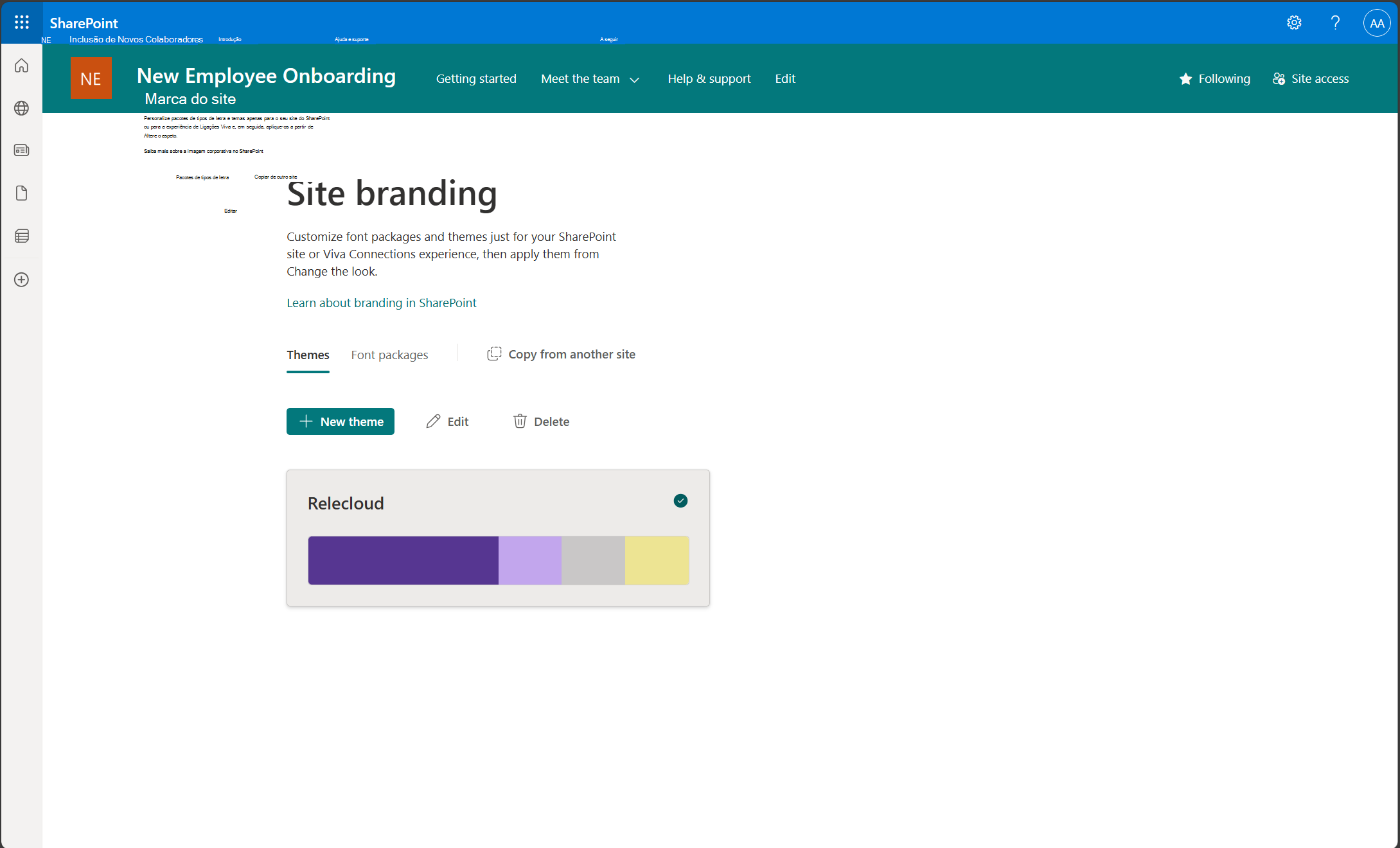 Ver temas na imagem corporativa do site
