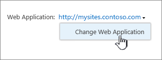 Alterar a opção da aplicação Web