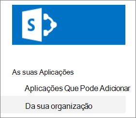 Barra de Iniciação Rápida com Da sua organização realçada