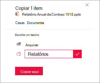Escreva o nome da nova pasta