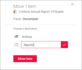 Criar uma nova pasta para onde mover