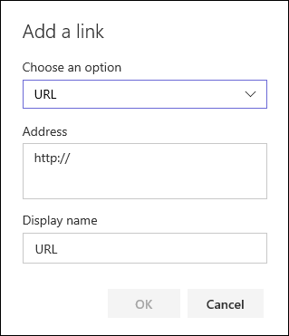 Adicionar uma ligação de URL à navegação esquerda de um site de equipa do SharePoint