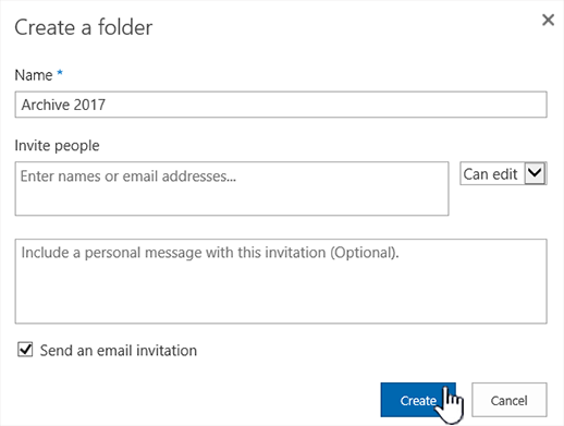 Caixa de diálogo de partilha do modo clássico do SharePoint Online