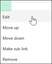 Editar uma ligação no menu do lado esquerdo