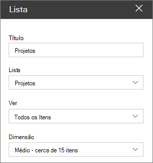 Listar definições de peças Web