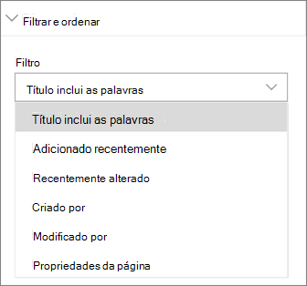 Filtro e ordenação de notícias