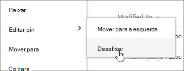 Realçar um ficheiro com Editar item afixado e Remover marcador realçado
