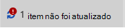 Ícone e mensagem de item não atualizado