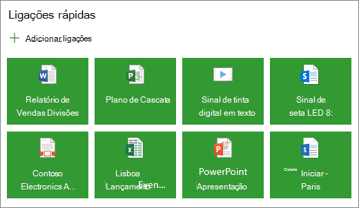 Ligações rápidas num esquema de mosaico