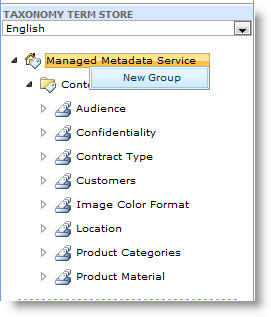 É possível utilizar o menu para criar novos grupos.