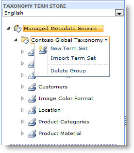 Utilizar o menu para criar um novo conjunto de termos.