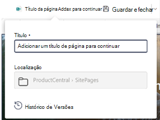 Caixa título na barra de comandos