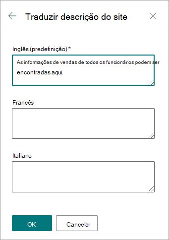 Traduzir descrição do site