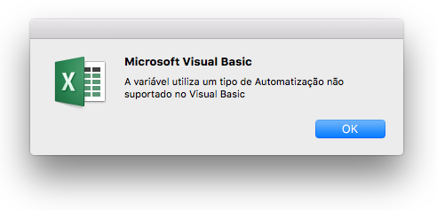 Erro "Variável usa um tipo de Automação não suportado" no editor do ...