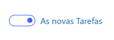 O novo botão de alternar Tarefas