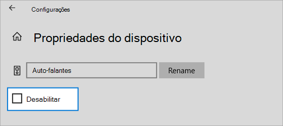 Caixa de verificação limpa das propriedades do dispositivo