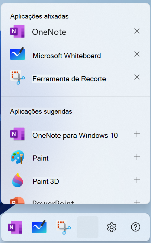 Uma captura de ecrã do menu editar caneta no Windows 11.