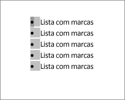 Marcas de lista selecionadas
