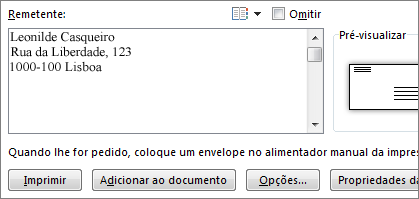 Caixa Remetente
