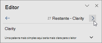 Passe diretamente de um problema para o outro no topo do painel do Editor.