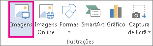 O comando Imagens no separador Inserir