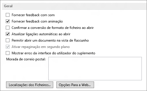 Word 2013 General options