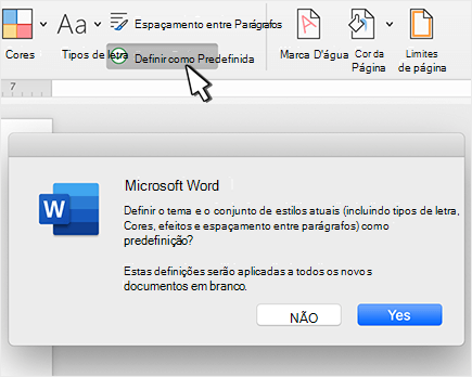 Definir espaçamento predefinido