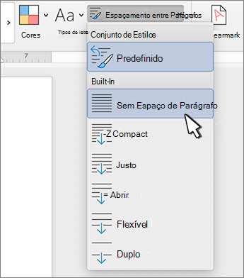 Definir espaçamento simples