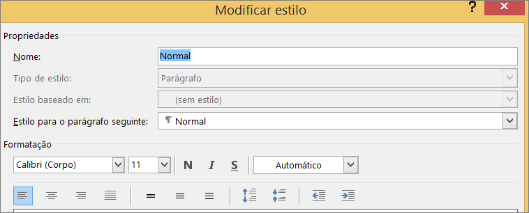 Formato Modificar Estilo do Word