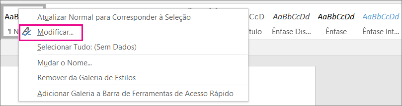 Modificar Estilo do Word