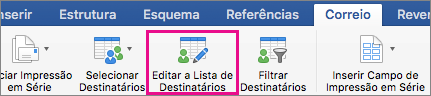 Clique para editar a lista de destinatários