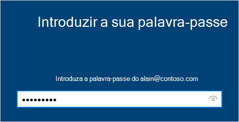 Ecrã Introduzir a palavra-passe