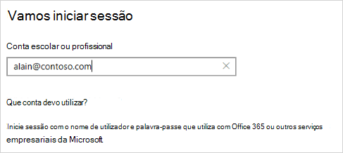 Permite-lhe iniciar sessão no ecrã